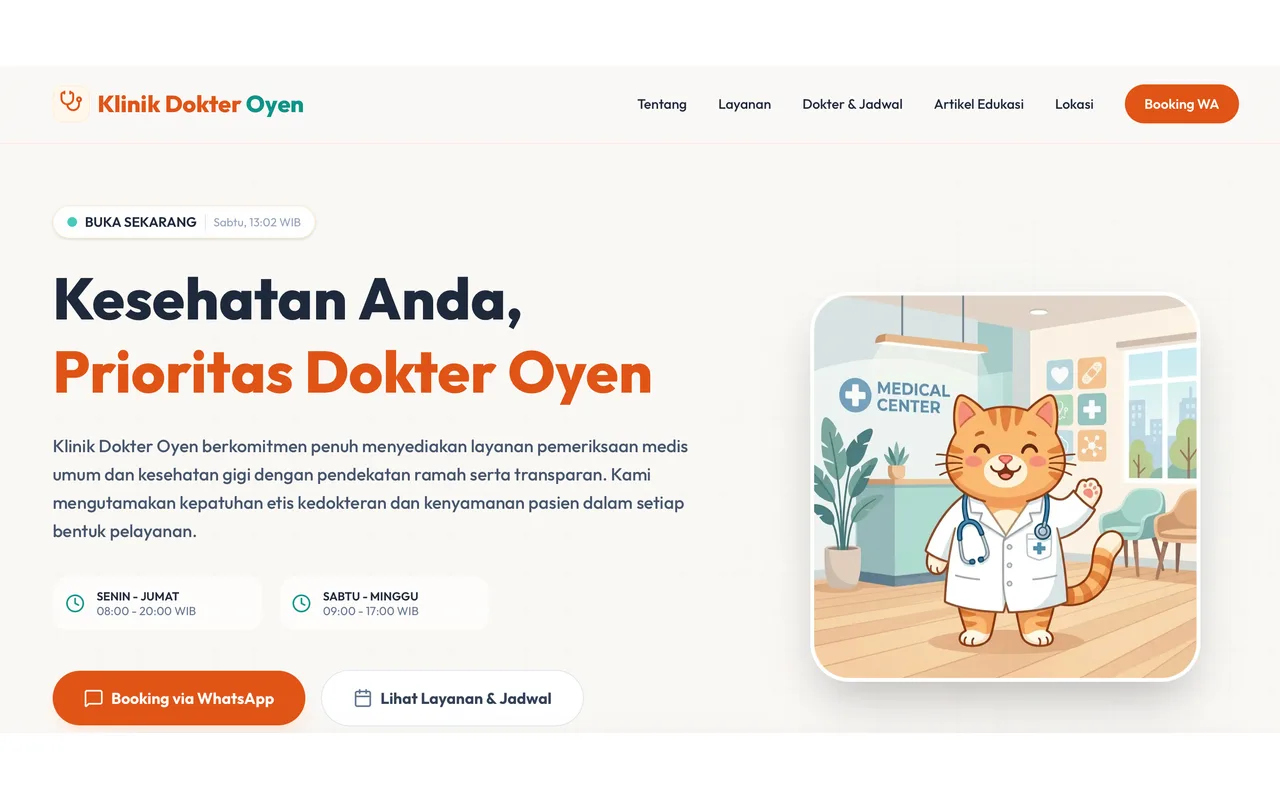 Prompt Website Klinik / Praktek Dokter (Booking WhatsApp)